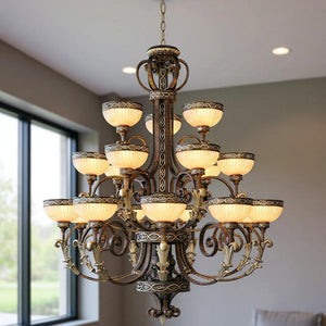 HomeRoots Multi Light Dimmable Chandelier – Modern Cylinder Design with Soft Shades for Versatile Spaces 687858