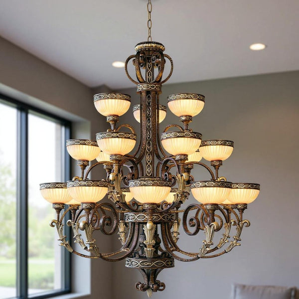 HomeRoots Multi Light Dimmable Chandelier – Modern Cylinder Design with Soft Shades for Versatile Spaces 687858