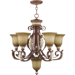 HomeRoots Six Light Dimmable Chandelier with Elegant Shades - Modern Design for Versatile Home Illumination 687859