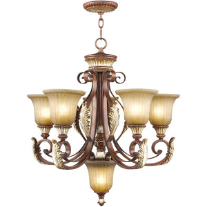 HomeRoots Six Light Dimmable Chandelier with Elegant Shades - Modern Design for Versatile Home Illumination 687859