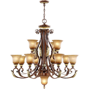 HomeRoots Multi Light Dimmable Chandelier - Modern Cylinder Design with Fabric Shades for Elegant Ambiance 687860
