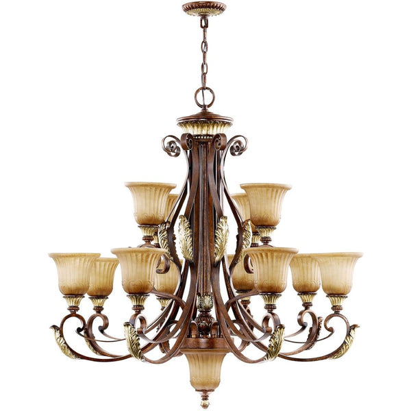 HomeRoots Multi Light Dimmable Chandelier - Modern Cylinder Design with Fabric Shades for Elegant Ambiance 687860