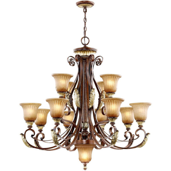 HomeRoots Multi Light Dimmable Chandelier - Modern Cylinder Design with Fabric Shades for Elegant Ambiance 687860