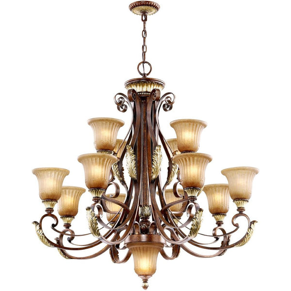 HomeRoots Multi Light Dimmable Chandelier - Modern Cylinder Design with Fabric Shades for Elegant Ambiance 687860