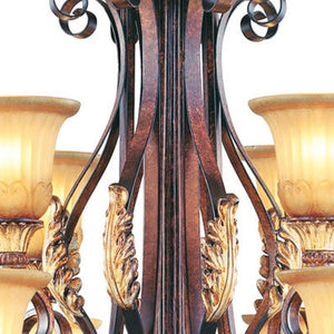 HomeRoots Multi Light Dimmable Chandelier - Modern Cylinder Design with Fabric Shades for Elegant Ambiance 687860