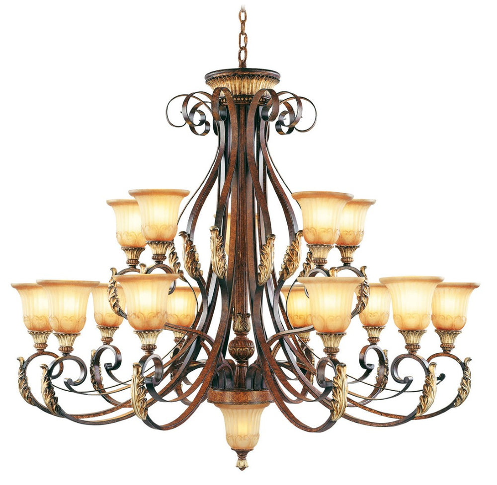 HomeRoots Multi Light Dimmable Chandelier - Elegant Cylindrical Design with Shades for Modern Home Ambiance 687861