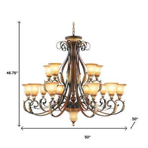 HomeRoots Multi Light Dimmable Chandelier - Elegant Cylindrical Design with Shades for Modern Home Ambiance 687861