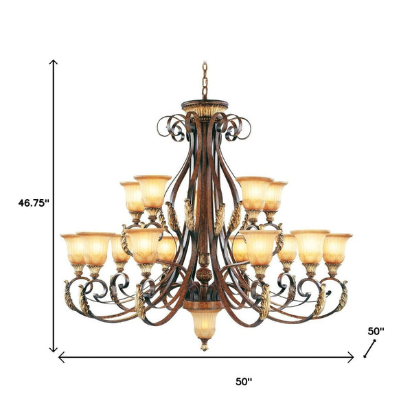 HomeRoots Multi Light Dimmable Chandelier - Elegant Cylindrical Design with Shades for Modern Home Ambiance 687861