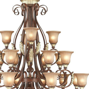 HomeRoots Bronze Multi-Light Dimmable Chandelier with Fabric Shades - Elegant Illumination for Any Room 687862