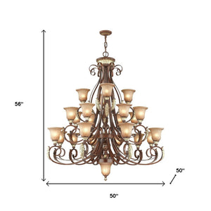 HomeRoots Bronze Multi-Light Dimmable Chandelier with Fabric Shades - Elegant Illumination for Any Room 687862