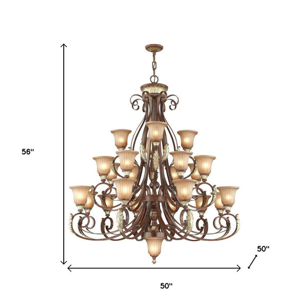 HomeRoots Bronze Multi-Light Dimmable Chandelier with Fabric Shades - Elegant Illumination for Any Room 687862