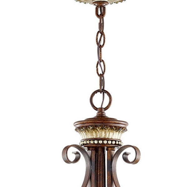 HomeRoots Bronze Four-Light Dimmable Chandelier with Cylinder Shades for Elegant Home Ambiance & Style 687863