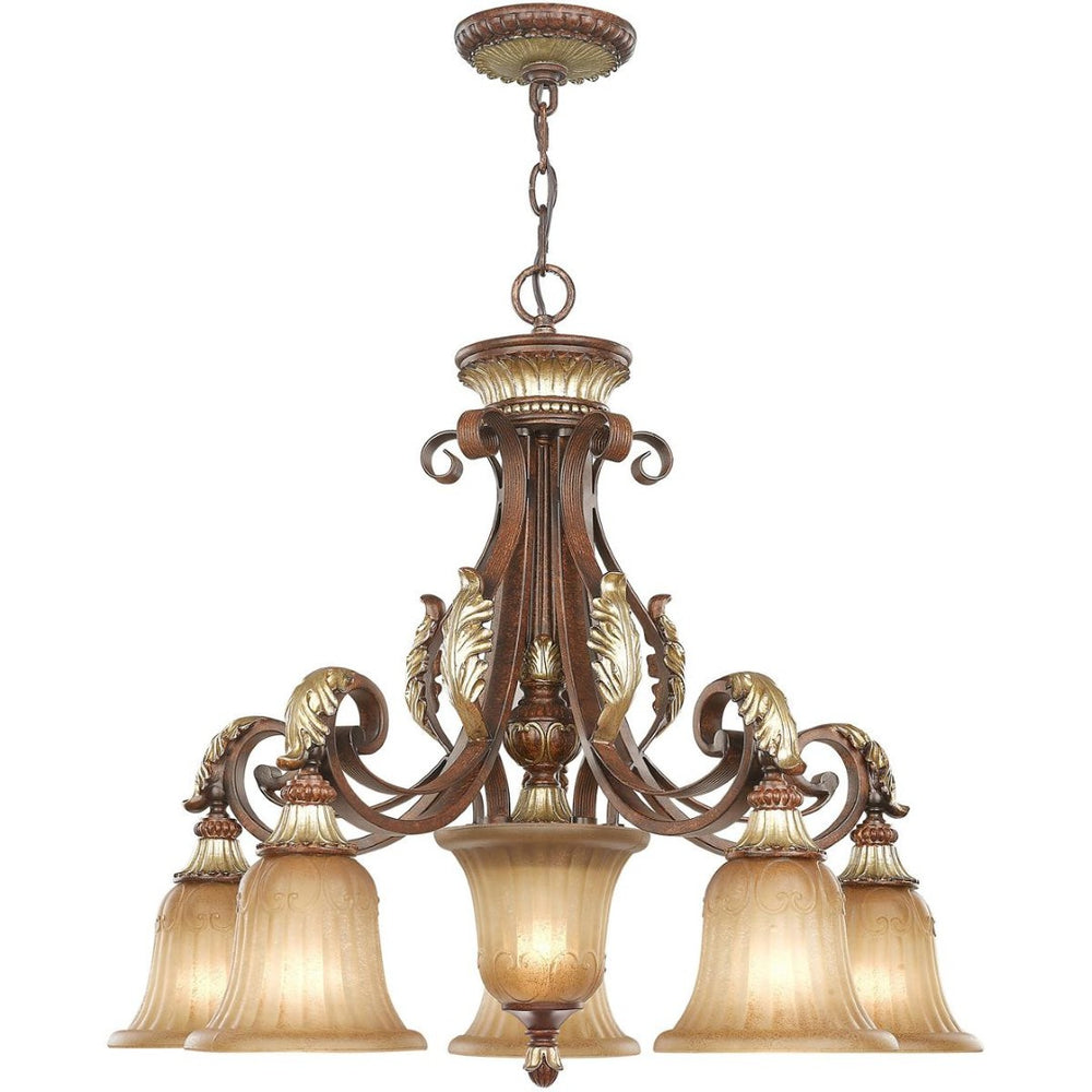 HomeRoots Six Light Dimmable Chandelier – Modern Cylinder Shades for Dining, Living Room, & Entryway Elegance 687864