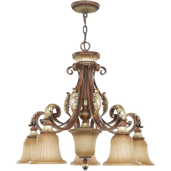 HomeRoots Six Light Dimmable Chandelier – Modern Cylinder Shades for Dining, Living Room, & Entryway Elegance 687864