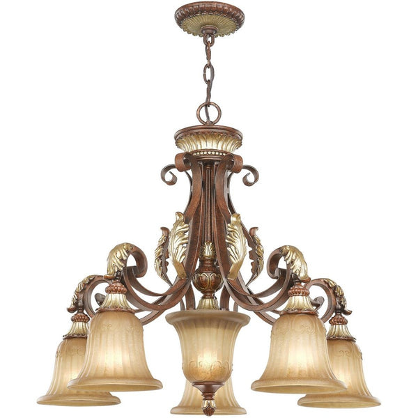 HomeRoots Six Light Dimmable Chandelier – Modern Cylinder Shades for Dining, Living Room, & Entryway Elegance 687864