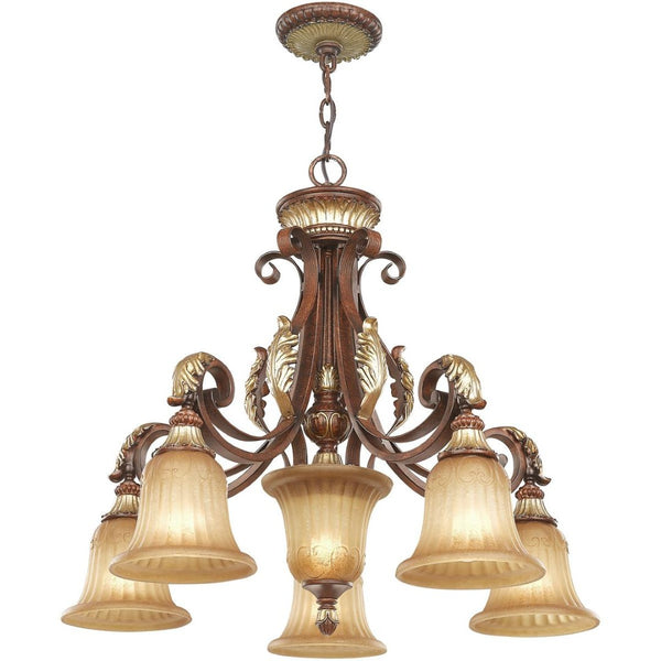 HomeRoots Six Light Dimmable Chandelier – Modern Cylinder Shades for Dining, Living Room, & Entryway Elegance 687864