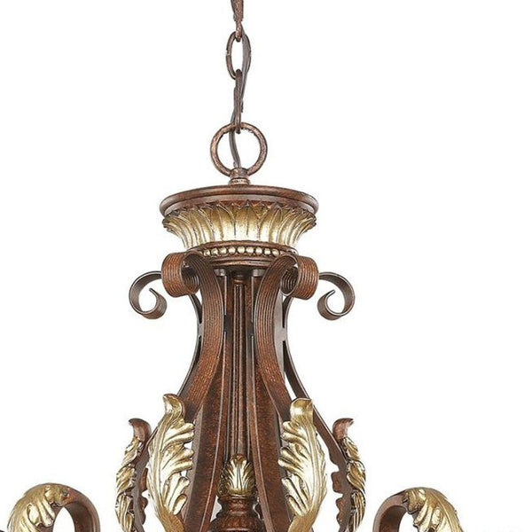 HomeRoots Six Light Dimmable Chandelier – Modern Cylinder Shades for Dining, Living Room, & Entryway Elegance 687864