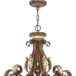 HomeRoots Six Light Dimmable Chandelier – Modern Cylinder Shades for Dining, Living Room, & Entryway Elegance 687864