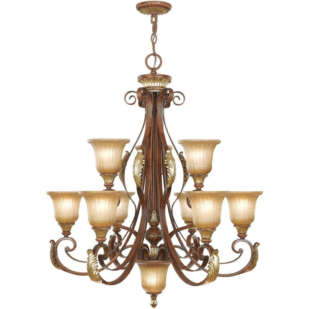 HomeRoots Ten Light Dimmable Chandelier - Modern Cylinder Design with Adjustable Brightness for Stylish Spaces 687866