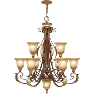 HomeRoots Ten Light Dimmable Chandelier - Modern Cylinder Design with Adjustable Brightness for Stylish Spaces 687866