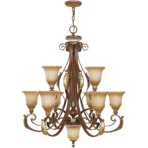 HomeRoots Ten Light Dimmable Chandelier - Modern Cylinder Design with Adjustable Brightness for Stylish Spaces 687866