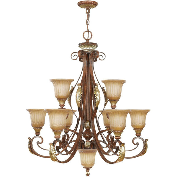 HomeRoots Ten Light Dimmable Chandelier - Modern Cylinder Design with Adjustable Brightness for Stylish Spaces 687866