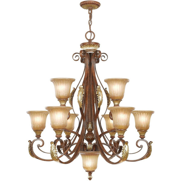 HomeRoots Ten Light Dimmable Chandelier - Modern Cylinder Design with Adjustable Brightness for Stylish Spaces 687866