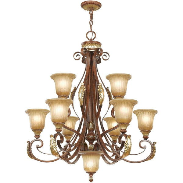 HomeRoots Ten Light Dimmable Chandelier - Modern Cylinder Design with Adjustable Brightness for Stylish Spaces 687866