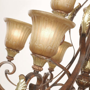 HomeRoots Ten Light Dimmable Chandelier - Modern Cylinder Design with Adjustable Brightness for Stylish Spaces 687866