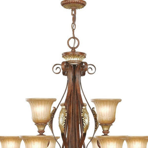 HomeRoots Ten Light Dimmable Chandelier - Modern Cylinder Design with Adjustable Brightness for Stylish Spaces 687866