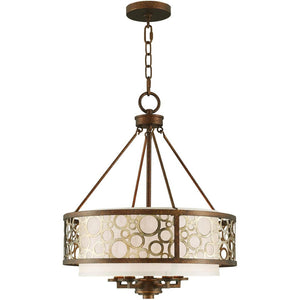 HomeRoots Five Light Dimmable Chandelier - Modern Steel Shades for Stylish Ambiance in Any Room Space 687869
