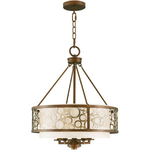 HomeRoots Five Light Dimmable Chandelier - Modern Steel Shades for Stylish Ambiance in Any Room Space 687869