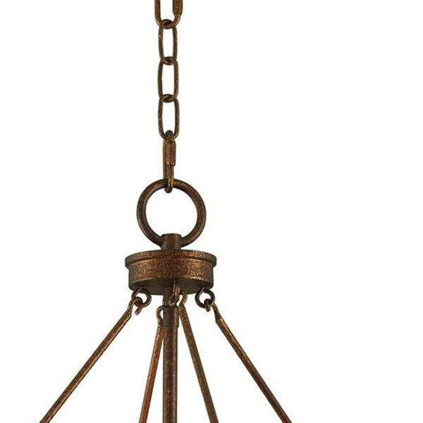 HomeRoots Five Light Dimmable Chandelier - Modern Steel Shades for Stylish Ambiance in Any Room Space 687869