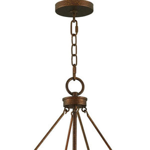 HomeRoots Five Light Dimmable Chandelier - Modern Steel Shades for Stylish Ambiance in Any Room Space 687869