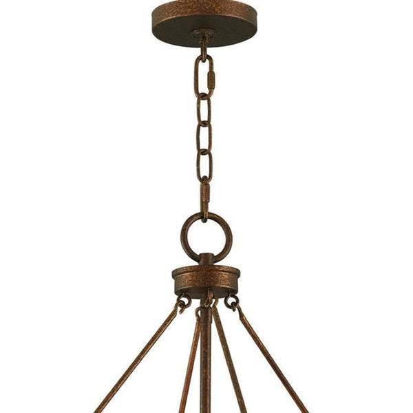 HomeRoots Five Light Dimmable Chandelier - Modern Steel Shades for Stylish Ambiance in Any Room Space 687869