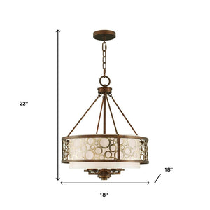 HomeRoots Five Light Dimmable Chandelier - Modern Steel Shades for Stylish Ambiance in Any Room Space 687869