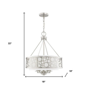HomeRoots Nickel Five-Light Dimmable Chandelier - Elegant Cylinder Design for Versatile Home Illumination 687870