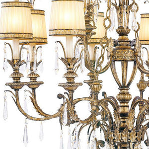HomeRoots Gold Twelve-Light Dimmable Chandelier – Elegant Modern Design with Shades for Stunning Interiors 687873