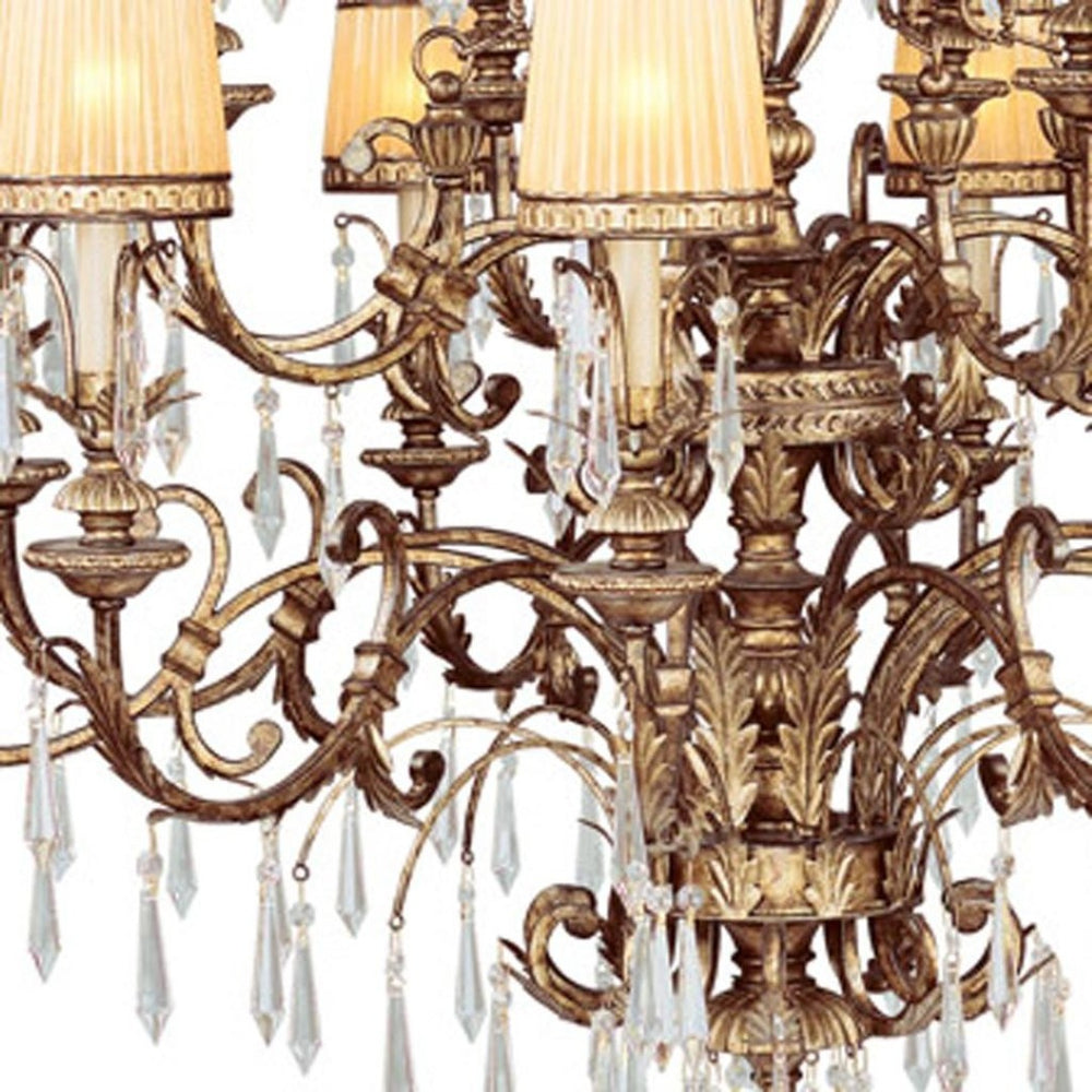 HomeRoots Gold Multi-Light Dimmable Chandelier with Clear Shades – Modern Elegance for Foyers & Dining Rooms 687874