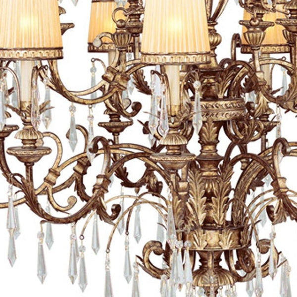 HomeRoots Gold Multi-Light Dimmable Chandelier with Clear Shades – Modern Elegance for Foyers & Dining Rooms 687874