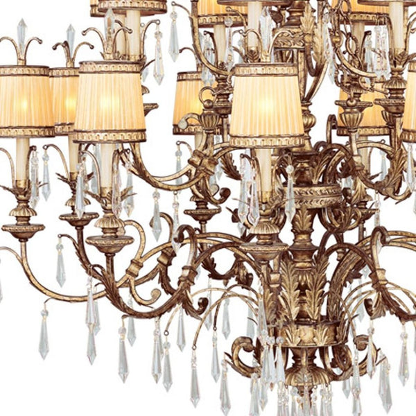HomeRoots Gold Multi-Light Dimmable Chandelier with Clear Shades – Modern Elegance for Foyers & Dining Rooms 687874