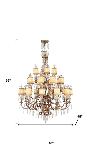 HomeRoots Gold Multi-Light Dimmable Chandelier with Clear Shades – Modern Elegance for Foyers & Dining Rooms 687874