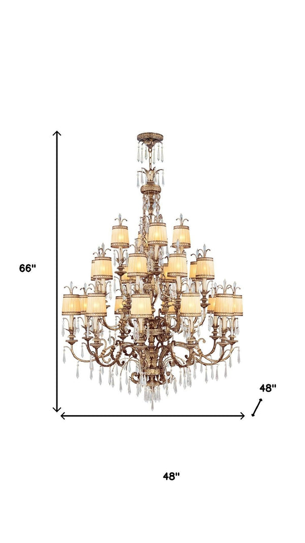 HomeRoots Gold Multi-Light Dimmable Chandelier with Clear Shades – Modern Elegance for Foyers & Dining Rooms 687874