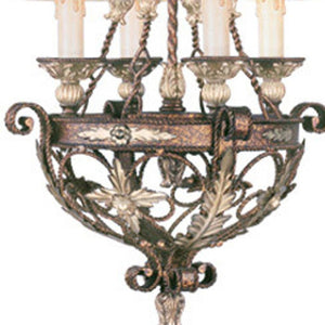 HomeRoots Bronze Four-Light Dimmable Chandelier with Cream Shades - Elegant Metal Lighting for Any Space 687875