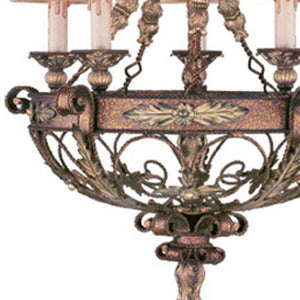 HomeRoots Bronze Five-Light Chandelier with Cream Shades - Dimmable Elegance for Dining, Hallway & More 687876