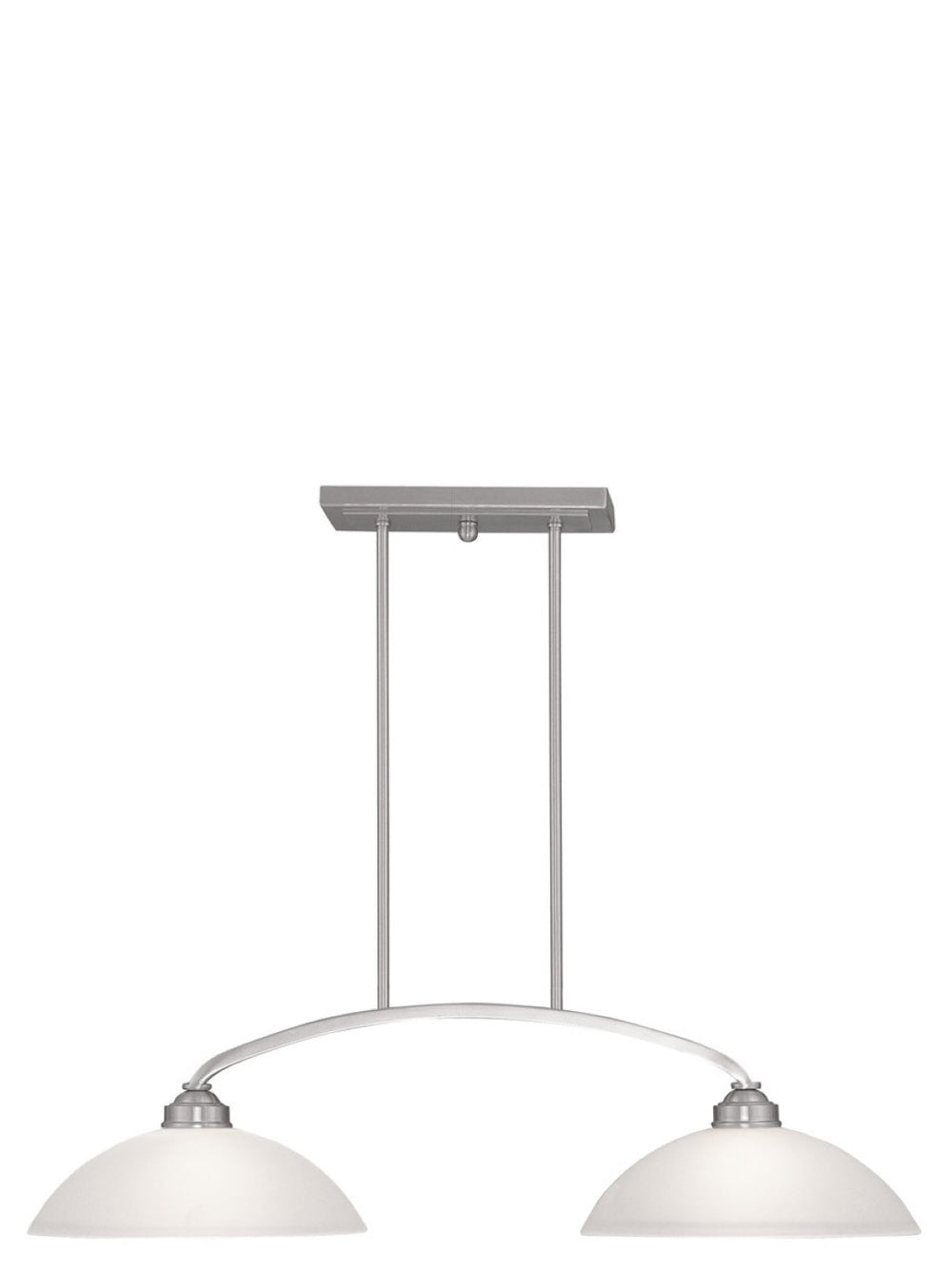 HomeRoots Two Light Dimmable Chandelier – Modern Steel Fixture with Stylish Shades for Customizable Ambiance 687879