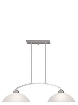 HomeRoots Two Light Dimmable Chandelier – Modern Steel Fixture with Stylish Shades for Customizable Ambiance 687879