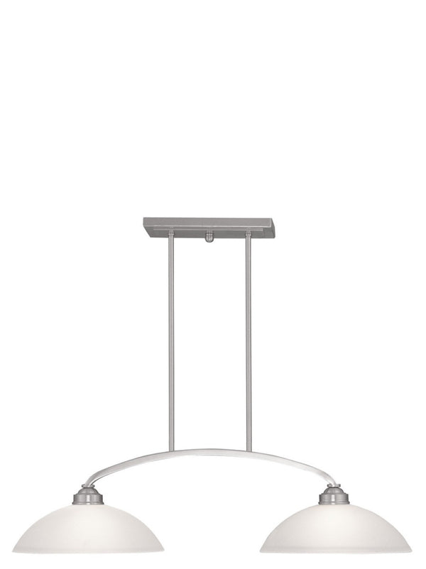 HomeRoots Two Light Dimmable Chandelier – Modern Steel Fixture with Stylish Shades for Customizable Ambiance 687879