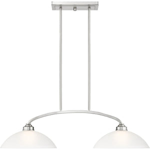 HomeRoots Two Light Dimmable Chandelier – Modern Steel Fixture with Stylish Shades for Customizable Ambiance 687879