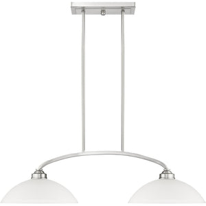 HomeRoots Two Light Dimmable Chandelier – Modern Steel Fixture with Stylish Shades for Customizable Ambiance 687879